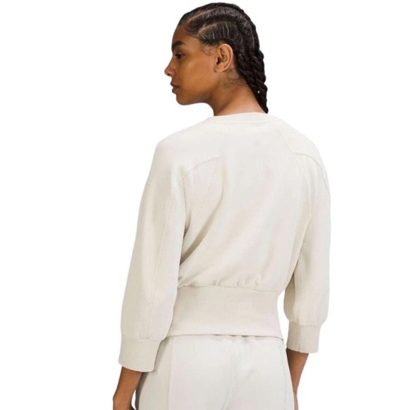 Lululemon Softstreme Ribbed-Hem Pullover Natural Ivory Size 10 - Picture 2 of 9